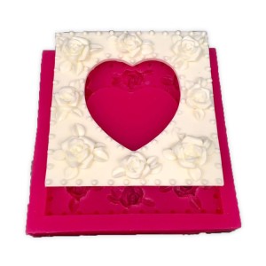 Çerçeve Güllü & Kalpli Silikon Kalıp